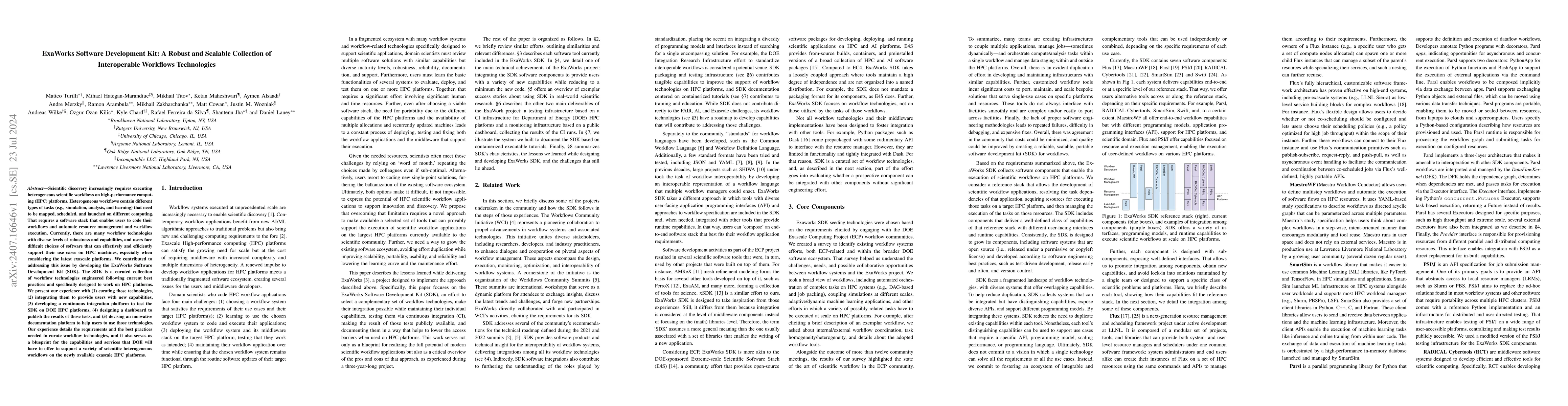 Thumbnail for ExaWorks Software Development Kit: A Robust and Scalable Collection of
  Interoperable Workflow Technologies