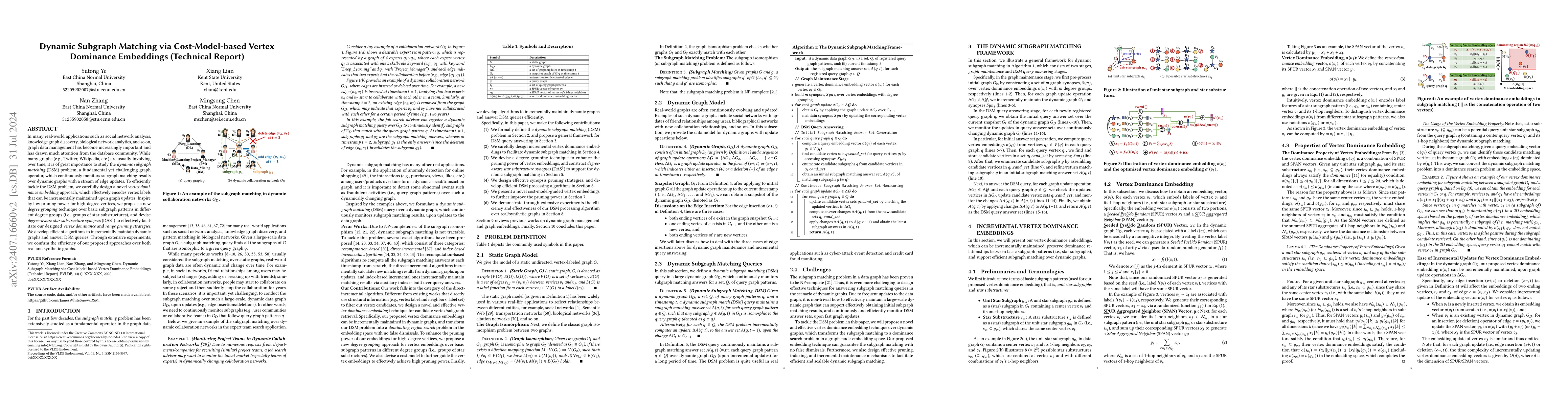 Thumbnail for Dynamic Subgraph Matching via Cost-Model-based Vertex Dominance
  Embeddings (Technical Report)
