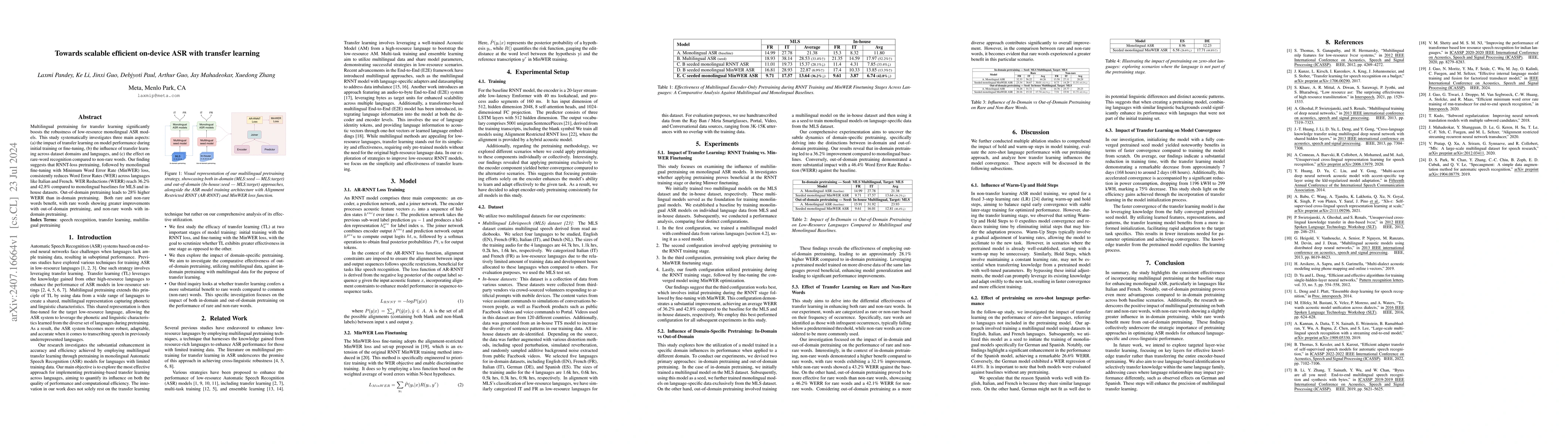 Thumbnail for Towards scalable efficient on-device ASR with transfer learning