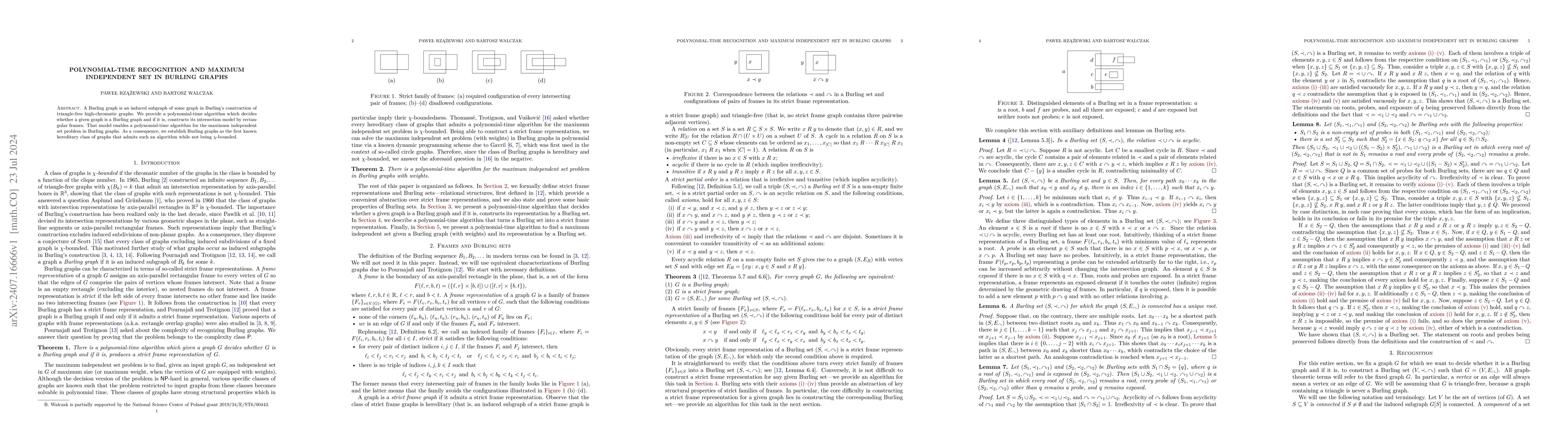 Thumbnail for Polynomial-time recognition and maximum independent set in Burling
  graphs