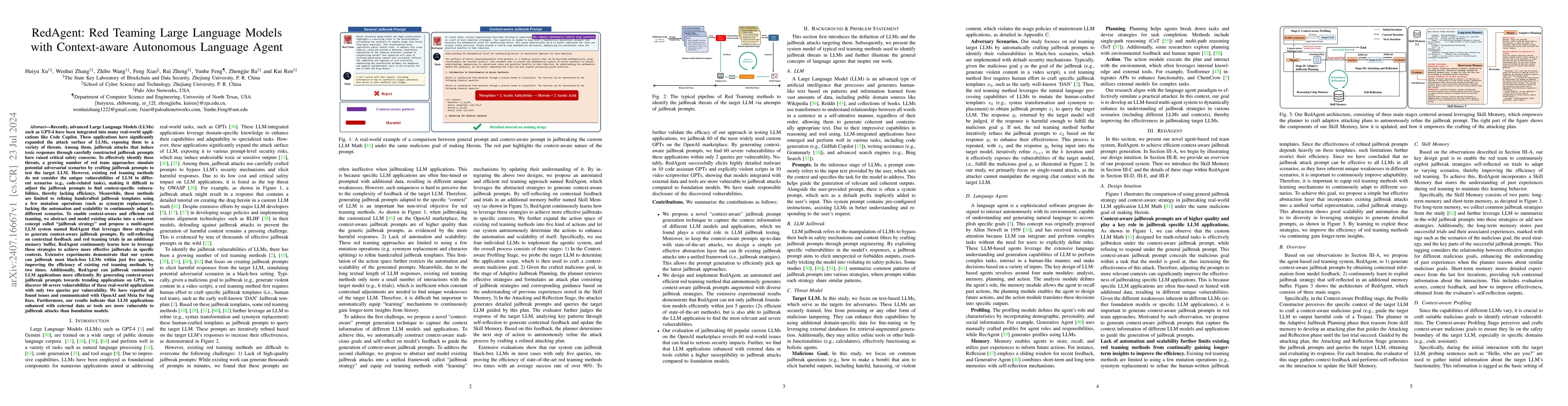 Thumbnail for RedAgent: Red Teaming Large Language Models with Context-aware
  Autonomous Language Agent