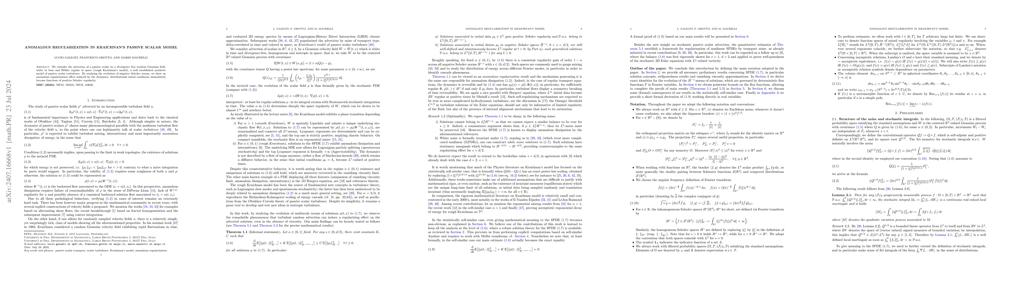 Thumbnail for Anomalous Regularization in Kraichnan's Passive Scalar Model