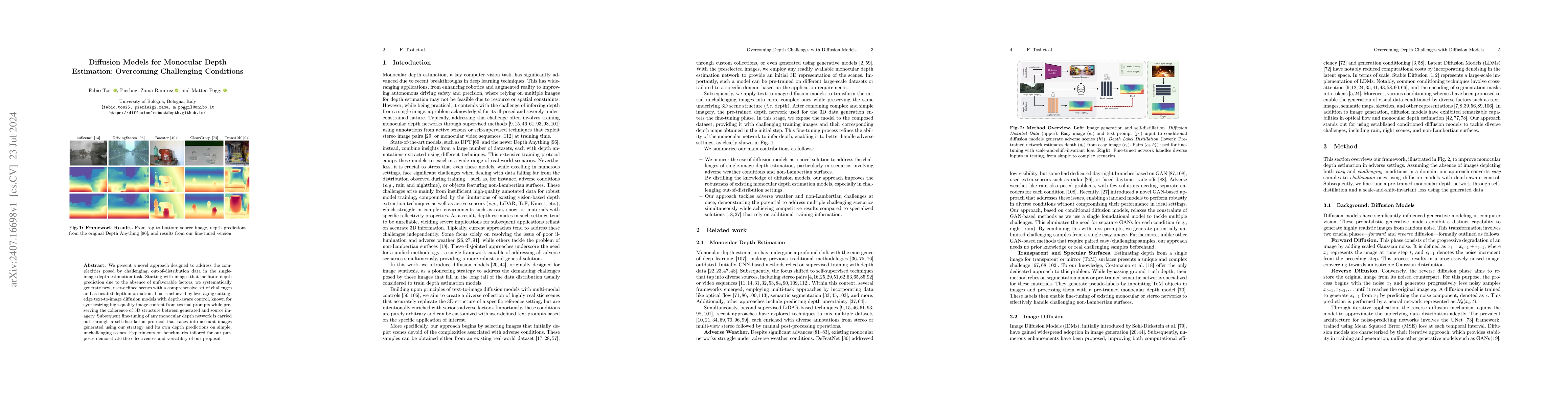 Thumbnail for Diffusion Models for Monocular Depth Estimation: Overcoming Challenging
  Conditions