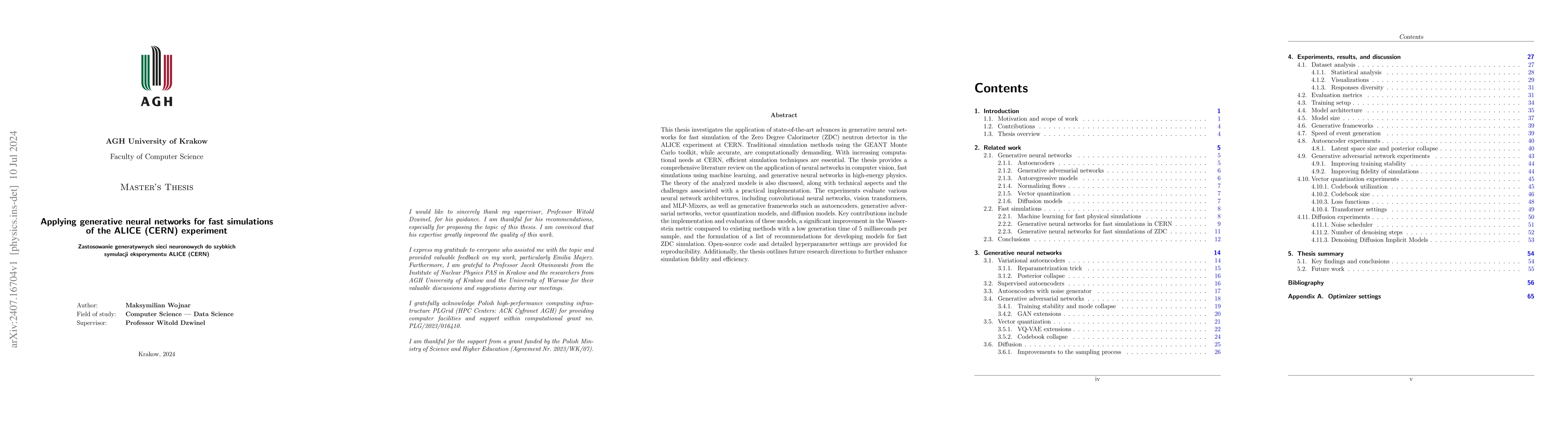 Thumbnail for Applying generative neural networks for fast simulations of the ALICE
  (CERN) experiment