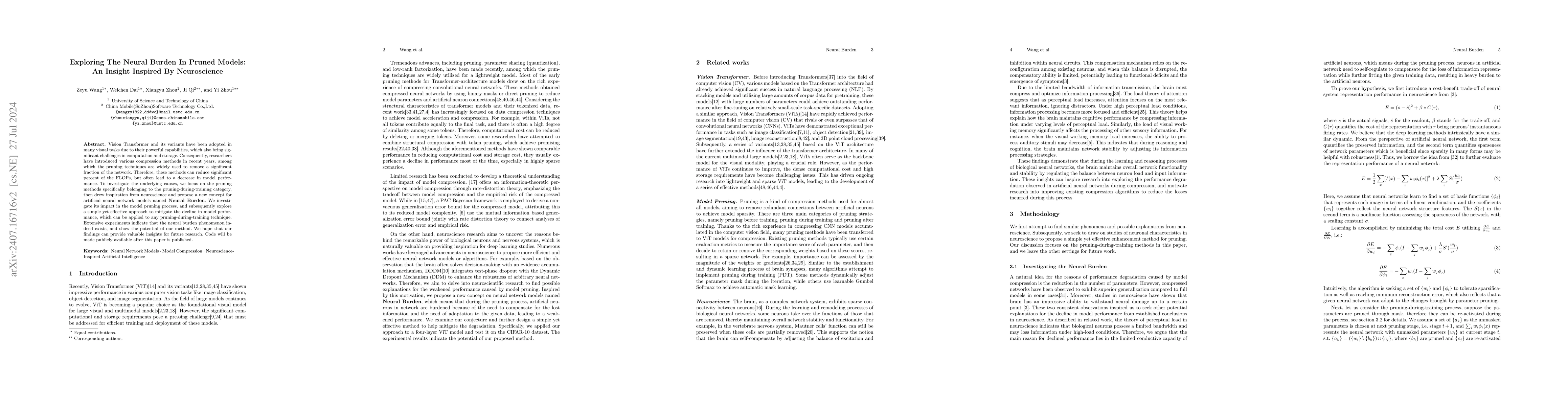 Thumbnail for Exploring The Neural Burden In Pruned Models: An Insight Inspired By
  Neuroscience
