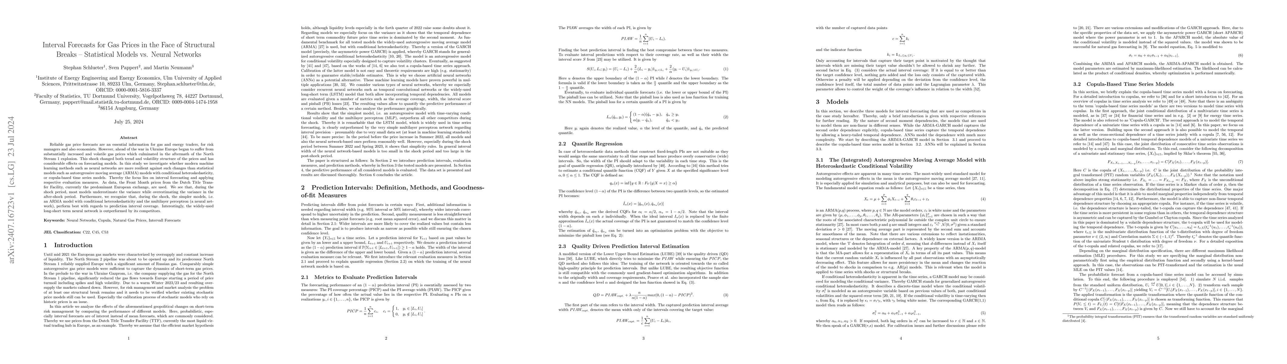 Thumbnail for Interval Forecasts for Gas Prices in the Face of Structural Breaks --
  Statistical Models vs. Neural Networks