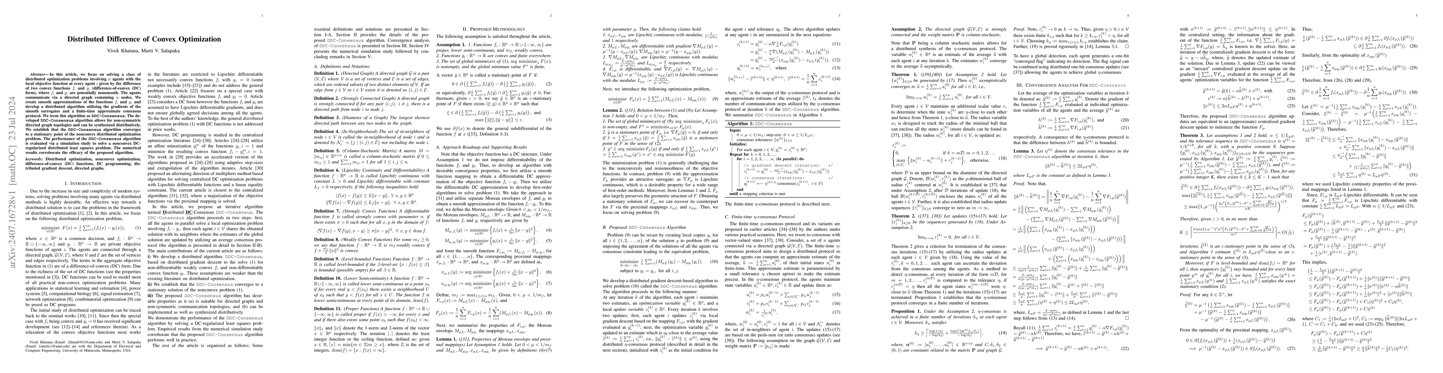 Thumbnail for Distributed Difference of Convex Optimization