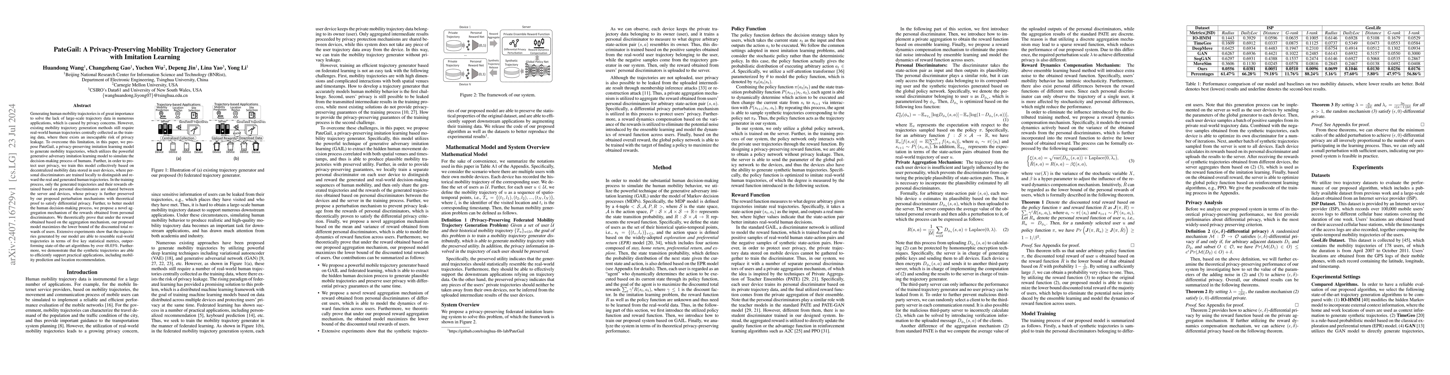 Thumbnail for PateGail: A Privacy-Preserving Mobility Trajectory Generator with
  Imitation Learning