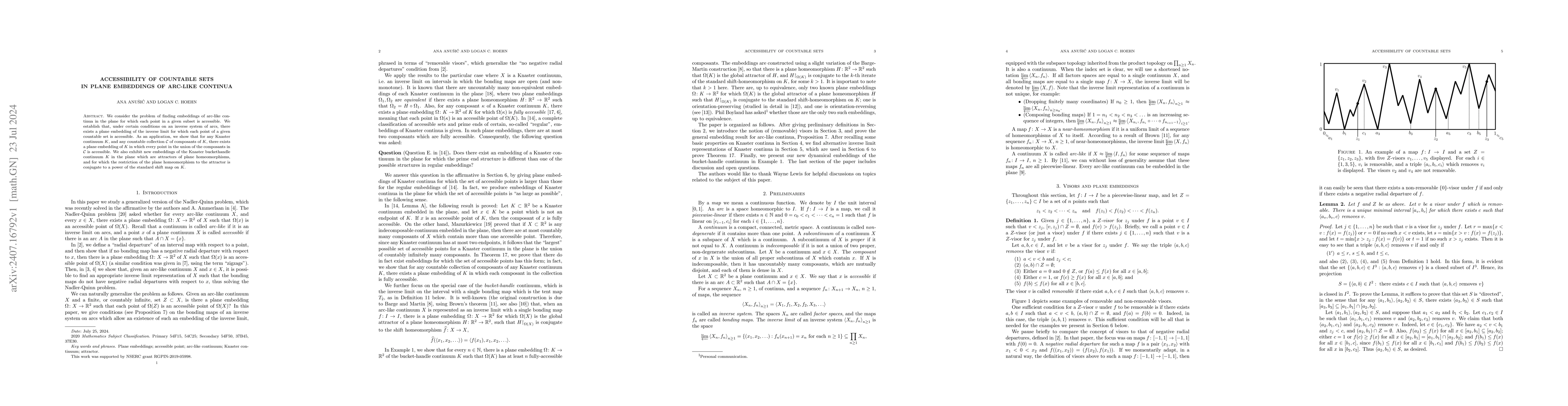 Thumbnail for Accessibility of countable sets in plane embeddings of arc-like continua