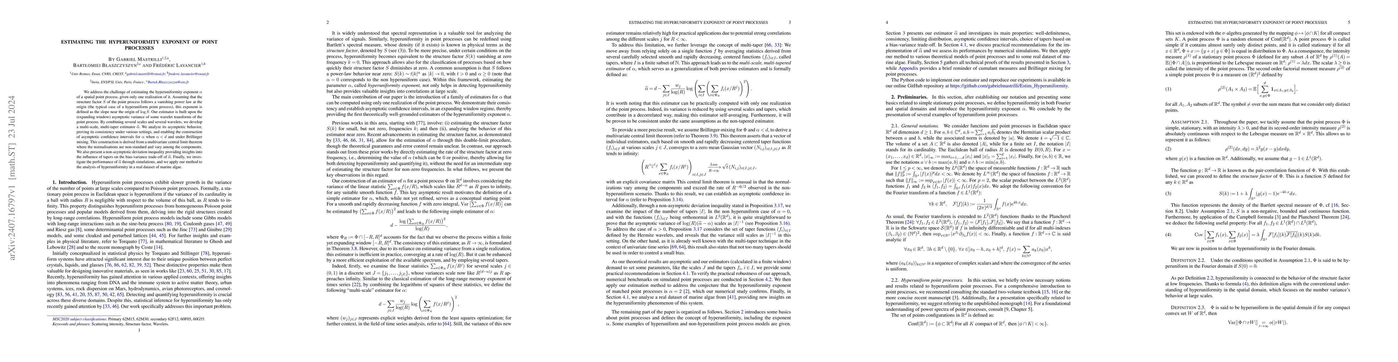 Thumbnail for Estimating the hyperuniformity exponent of point processes
