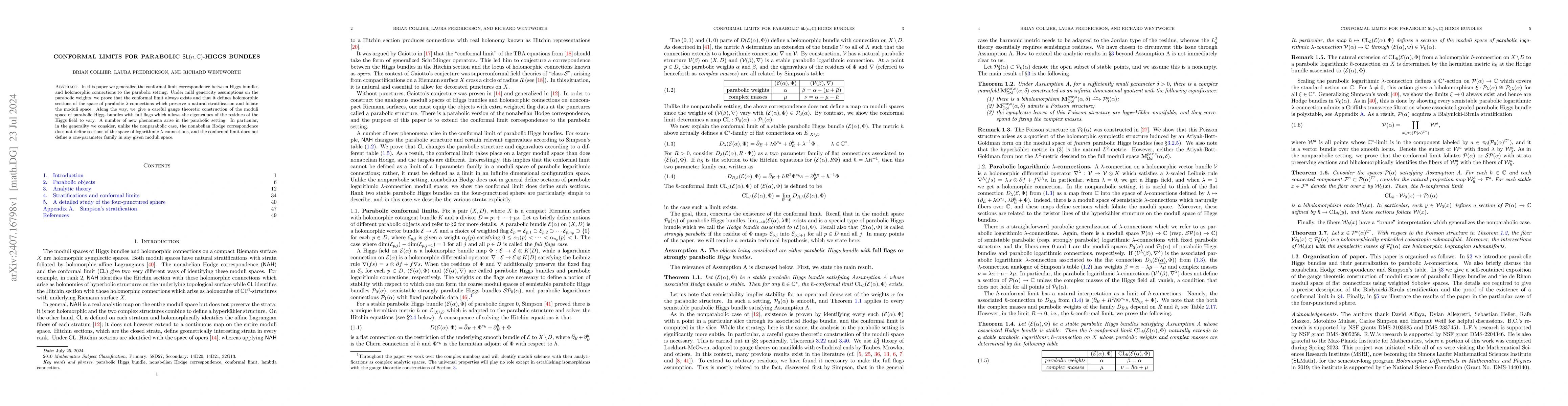 Thumbnail for Conformal limits for parabolic SL(n,C)-Higgs bundles
