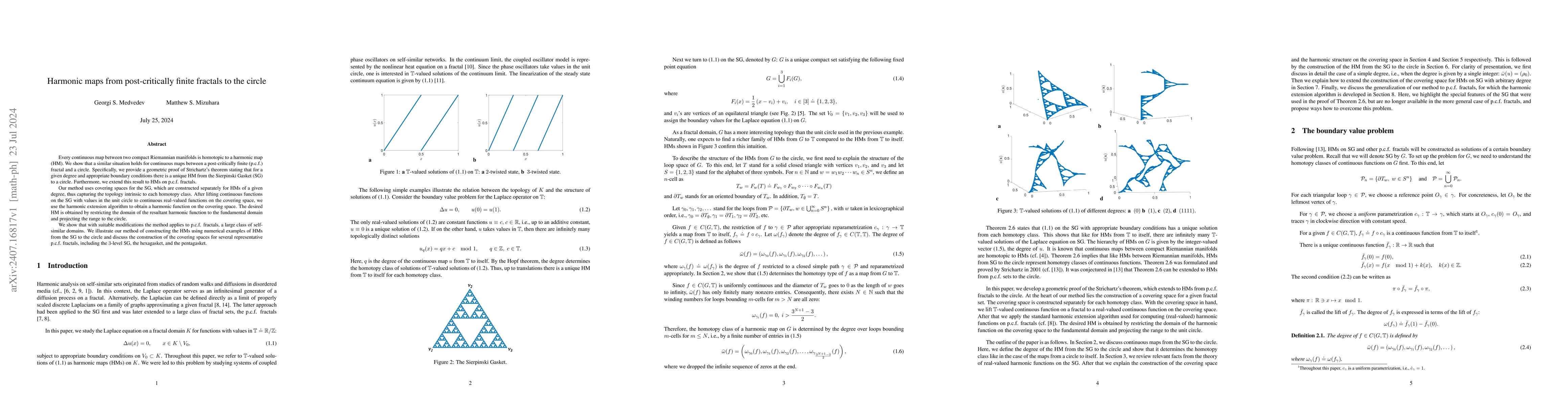 Thumbnail for Harmonic maps from post-critically finite fractals to the circle