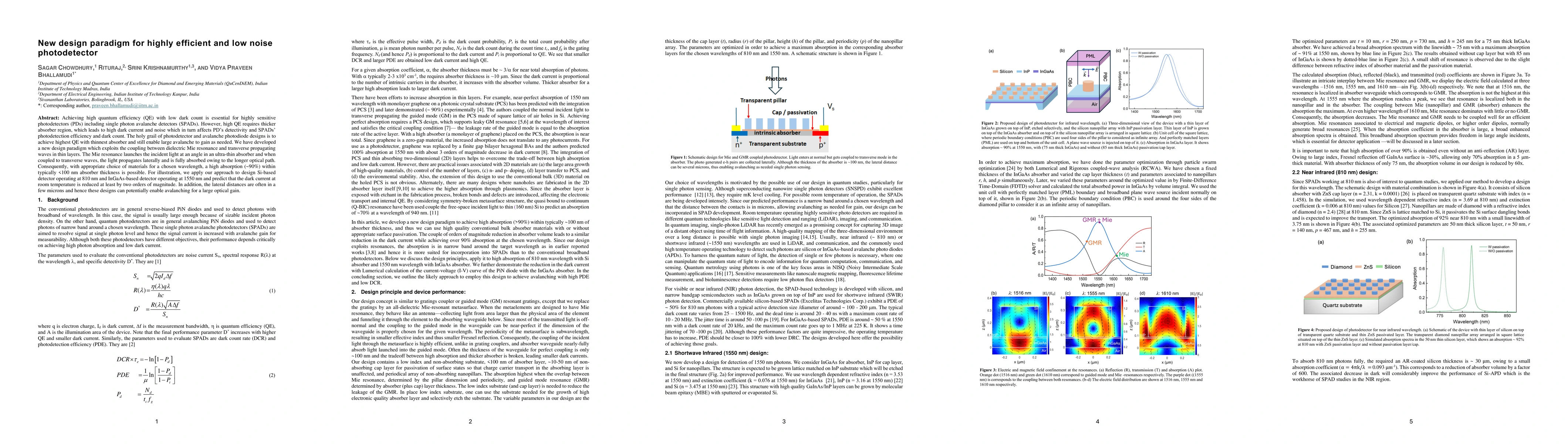 Thumbnail for New design paradigm for highly efficient and low noise photodetector