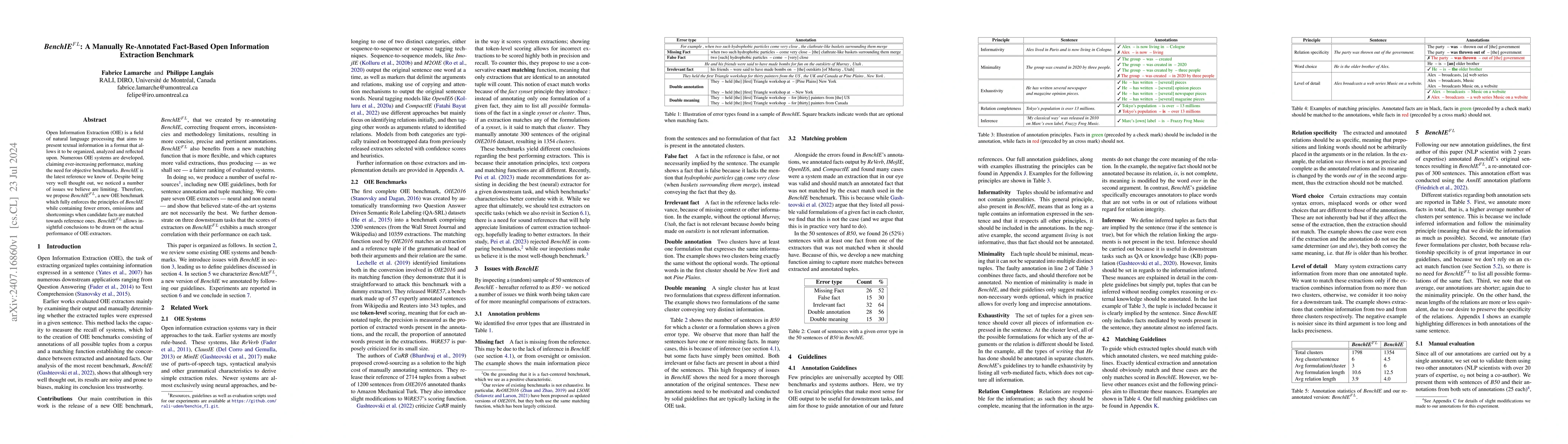 Thumbnail for $\textit{BenchIE}^{FL}$ : A Manually Re-Annotated Fact-Based Open
  Information Extraction Benchmark