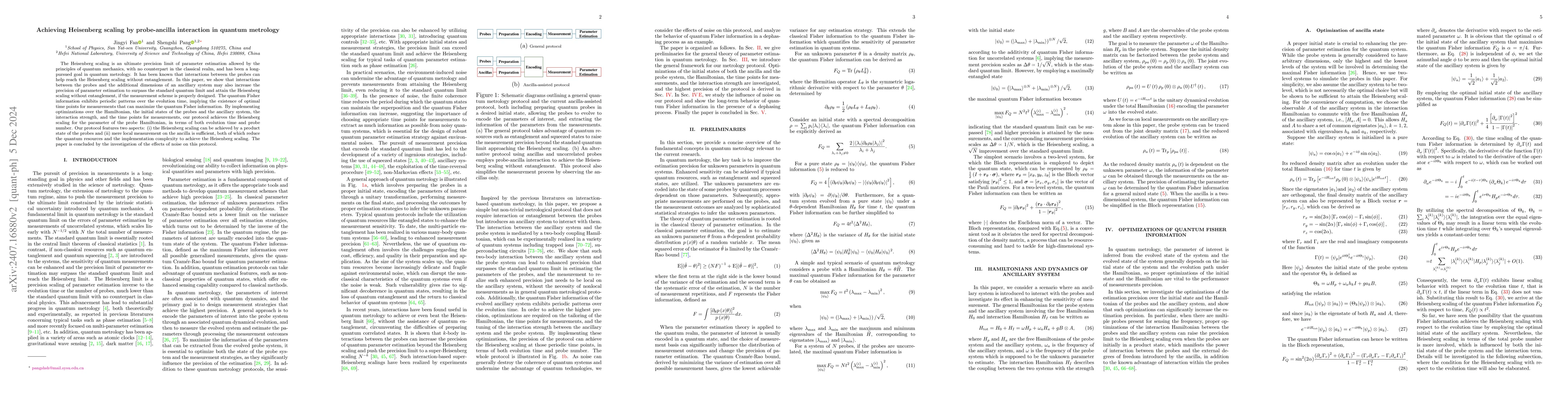 Thumbnail for Achieving Heisenberg scaling by probe-ancilla interaction in quantum
  metrology