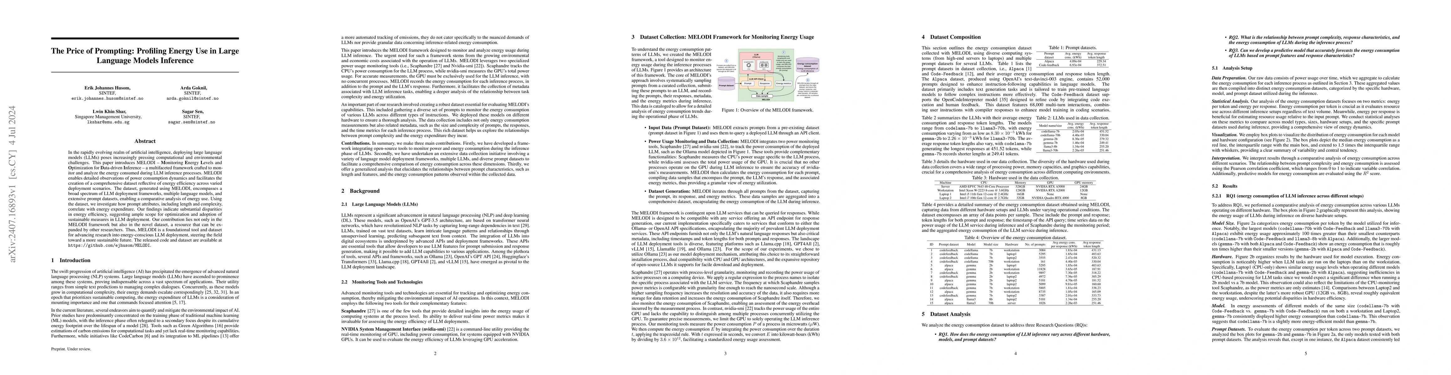 Thumbnail for The Price of Prompting: Profiling Energy Use in Large Language Models
  Inference