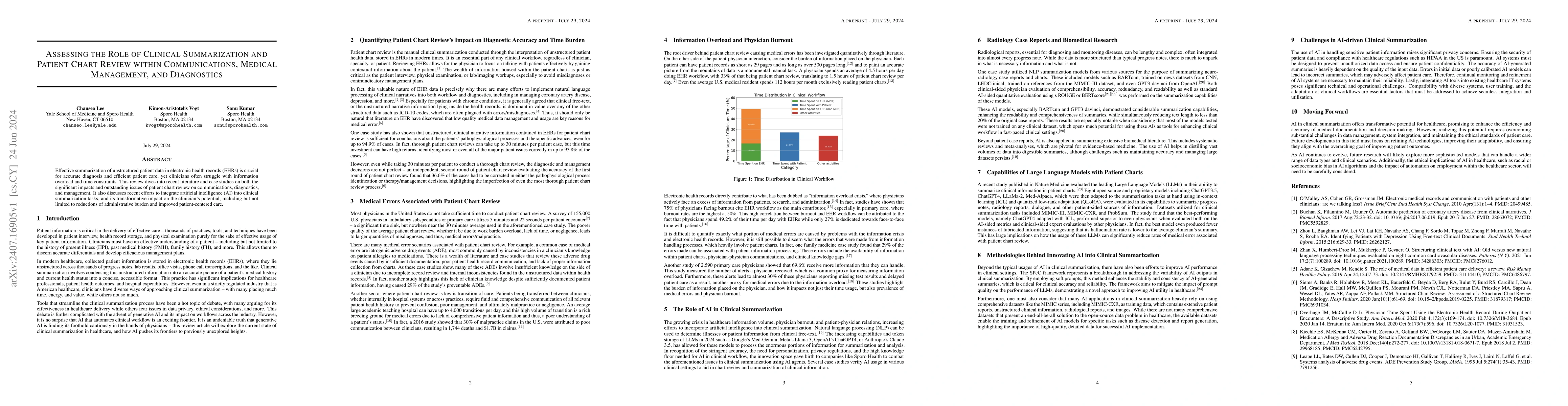 Thumbnail for Assessing the role of clinical summarization and patient chart review
  within communications, medical management, and diagnostics