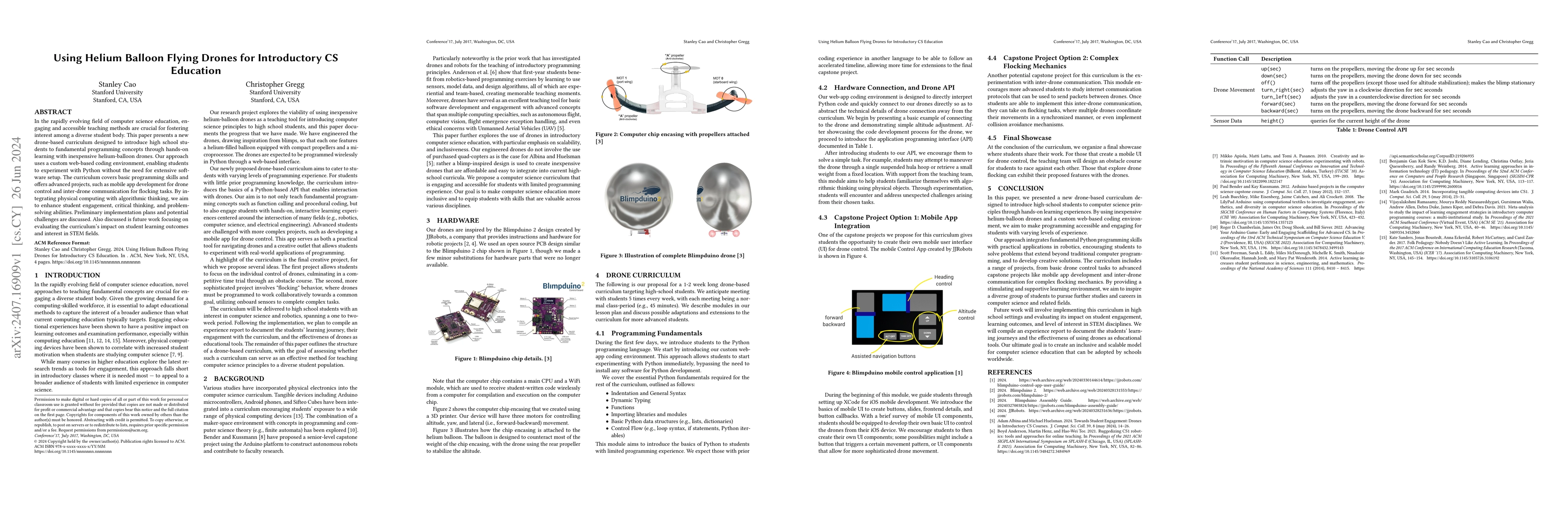 Thumbnail for Using Helium Balloon Flying Drones for Introductory CS Education