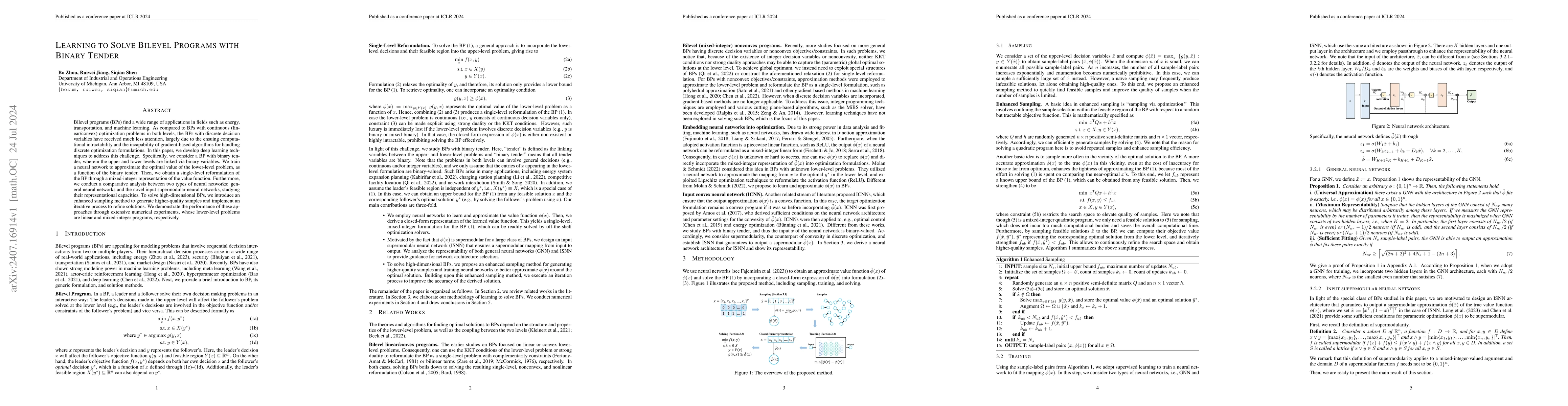 Thumbnail for Learning to Solve Bilevel Programs with Binary Tender