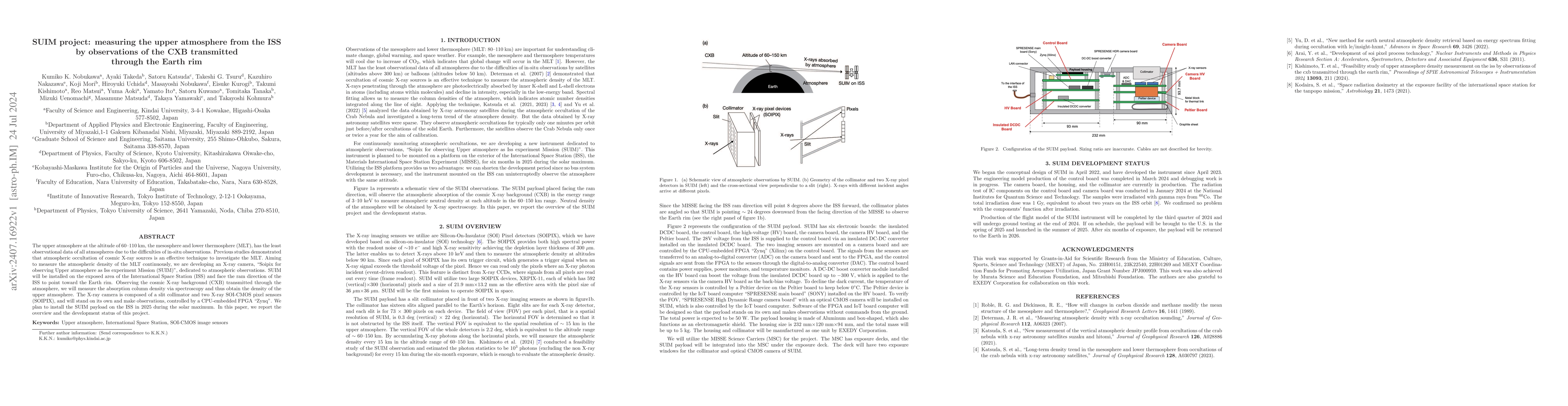 Thumbnail for SUIM project: measuring the upper atmosphere from the ISS by
  observations of the CXB transmitted through the Earth rim