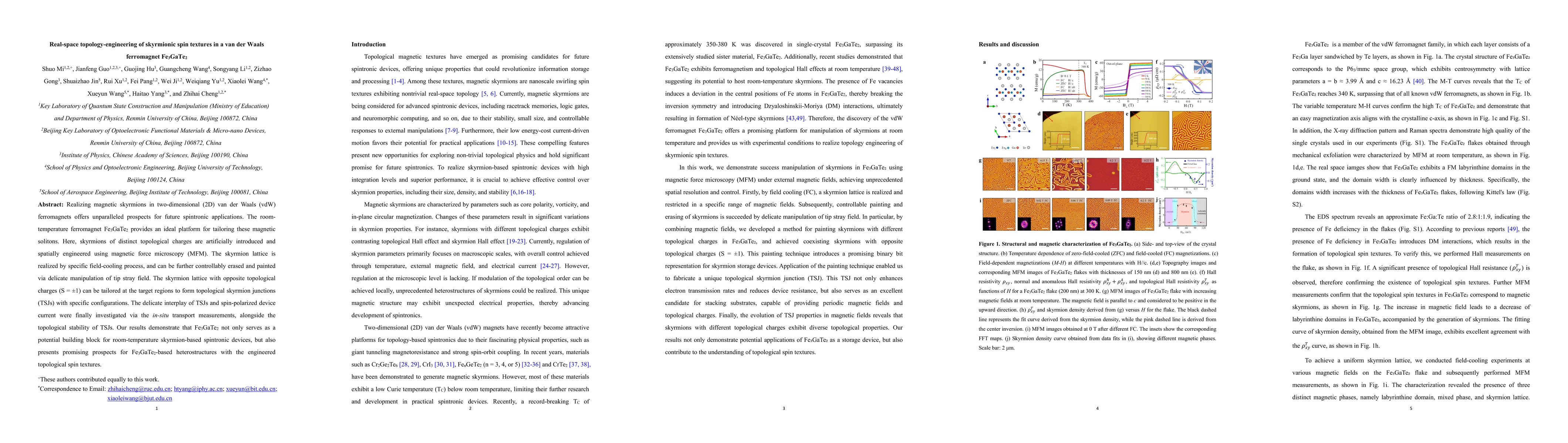Thumbnail for Real-space topology-engineering of skyrmionic spin textures in a van der
  Waals ferromagnet Fe3GaTe2