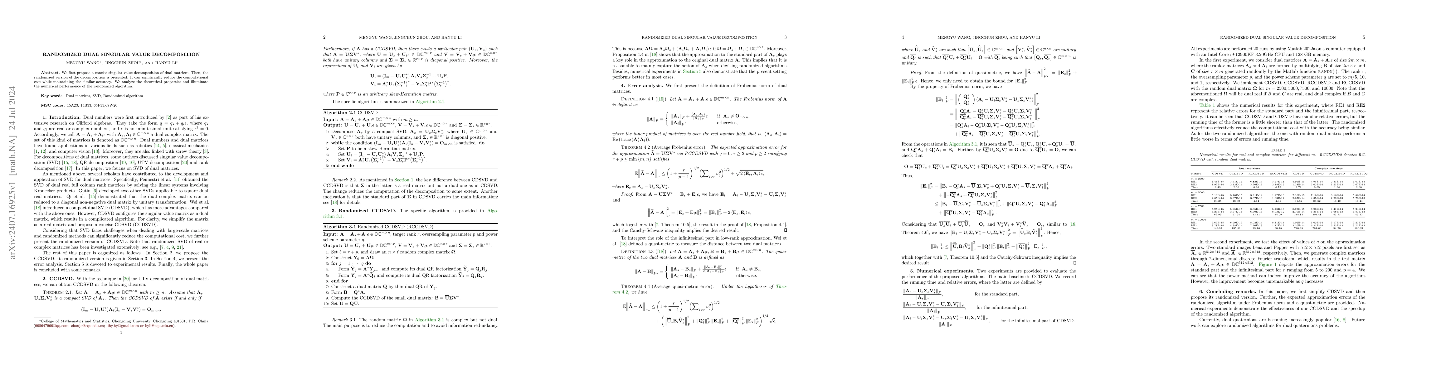 Thumbnail for Randomized dual singular value decomposition