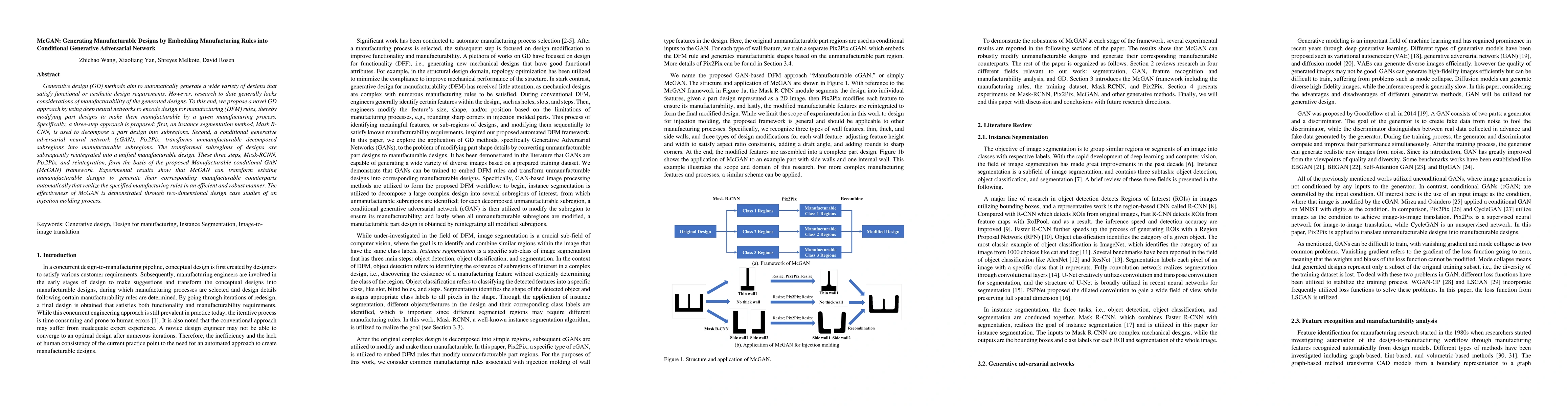 Thumbnail for McGAN: Generating Manufacturable Designs by Embedding Manufacturing
  Rules into Conditional Generative Adversarial Network