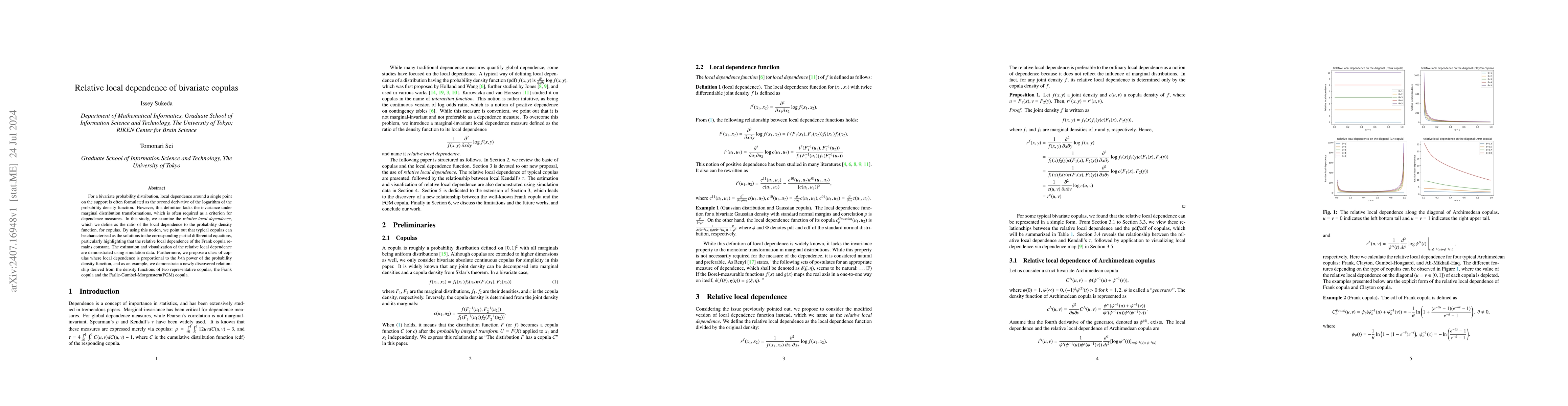 Thumbnail for Relative local dependence of bivariate copulas
