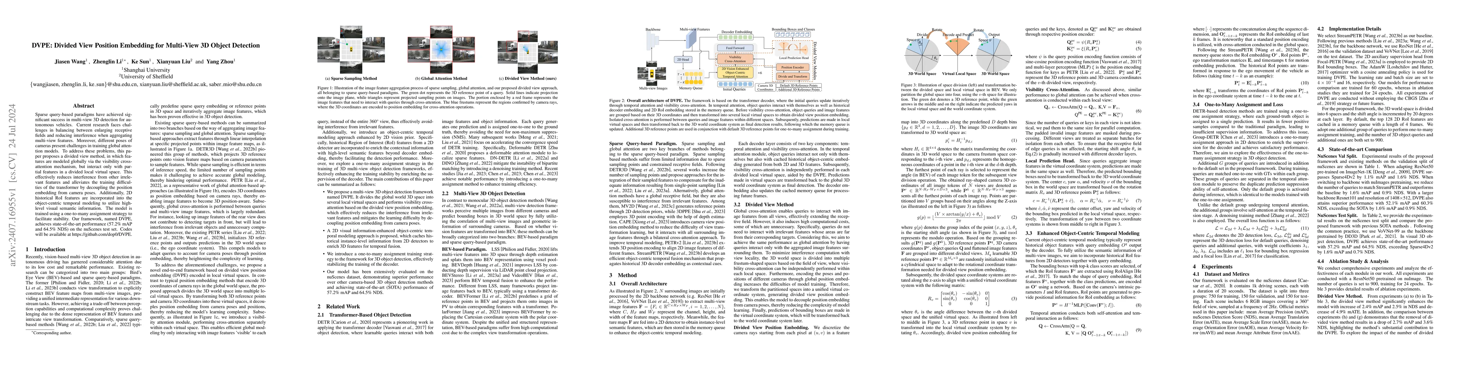 Thumbnail for DVPE: Divided View Position Embedding for Multi-View 3D Object Detection
