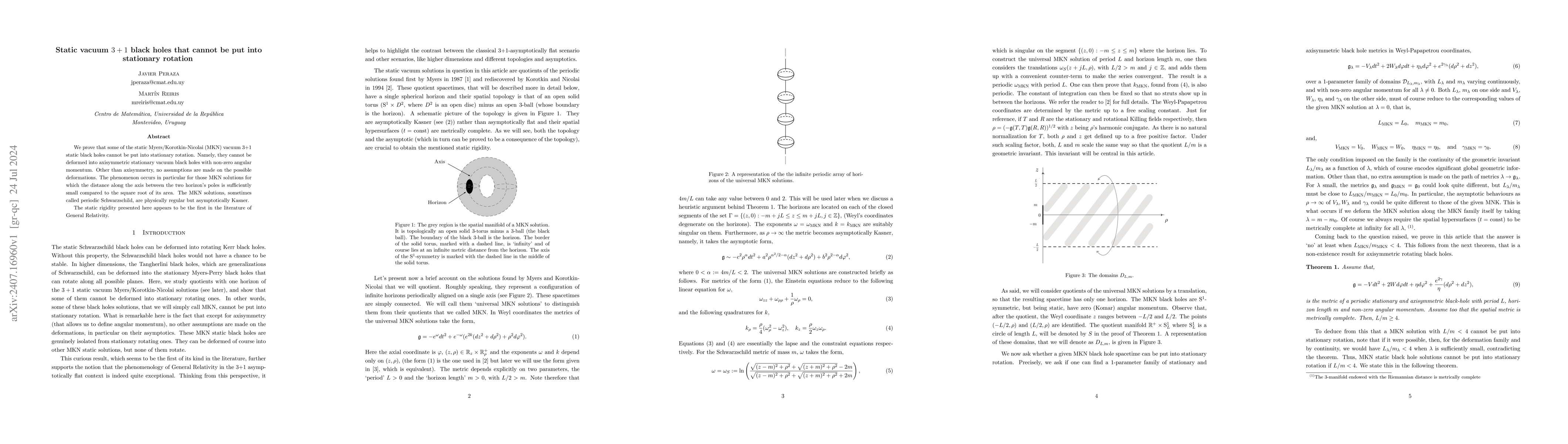 Thumbnail for Static vacuum 3+1 black holes that cannot be put into stationary
  rotation