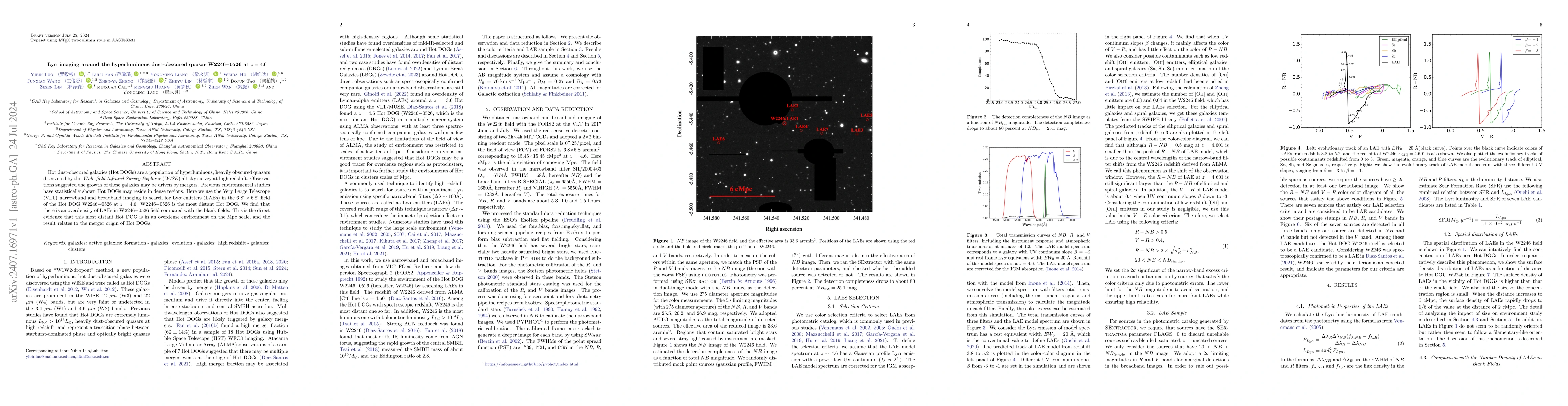 Thumbnail for Ly$α$ imaging around the hyperluminous dust-obscured quasar
  W2246$-$0526 at $z=4.6$