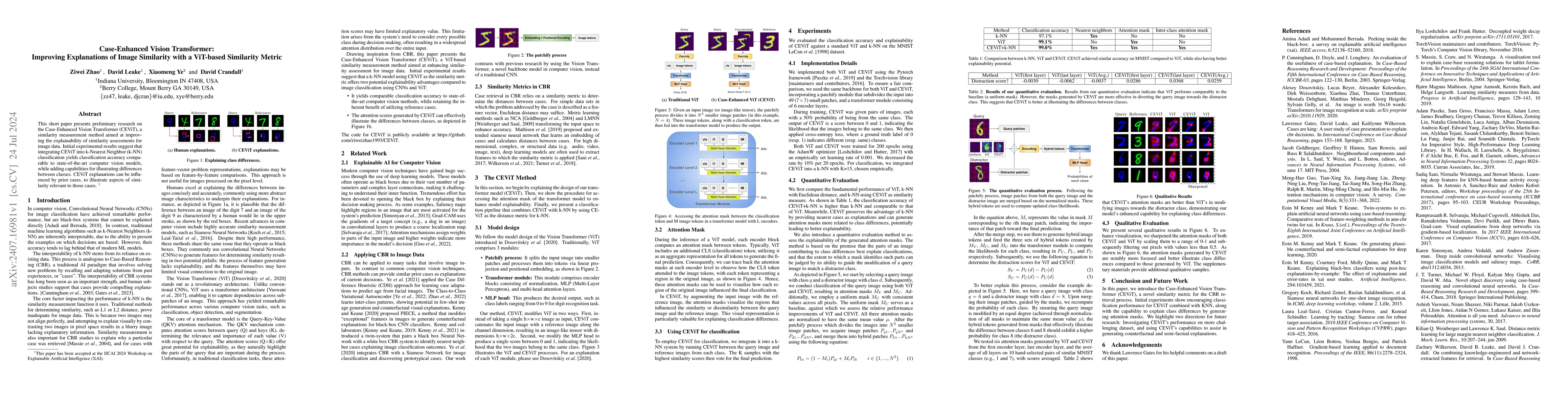 Thumbnail for Case-Enhanced Vision Transformer: Improving Explanations of Image
  Similarity with a ViT-based Similarity Metric