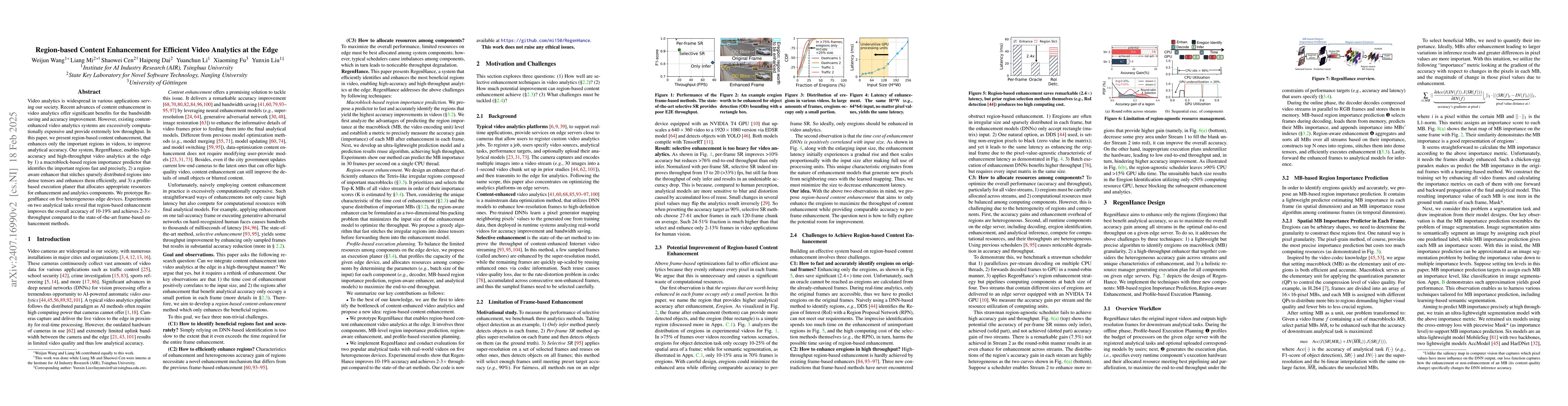 Thumbnail for Region-based Content Enhancement for Efficient Video Analytics at the
  Edge