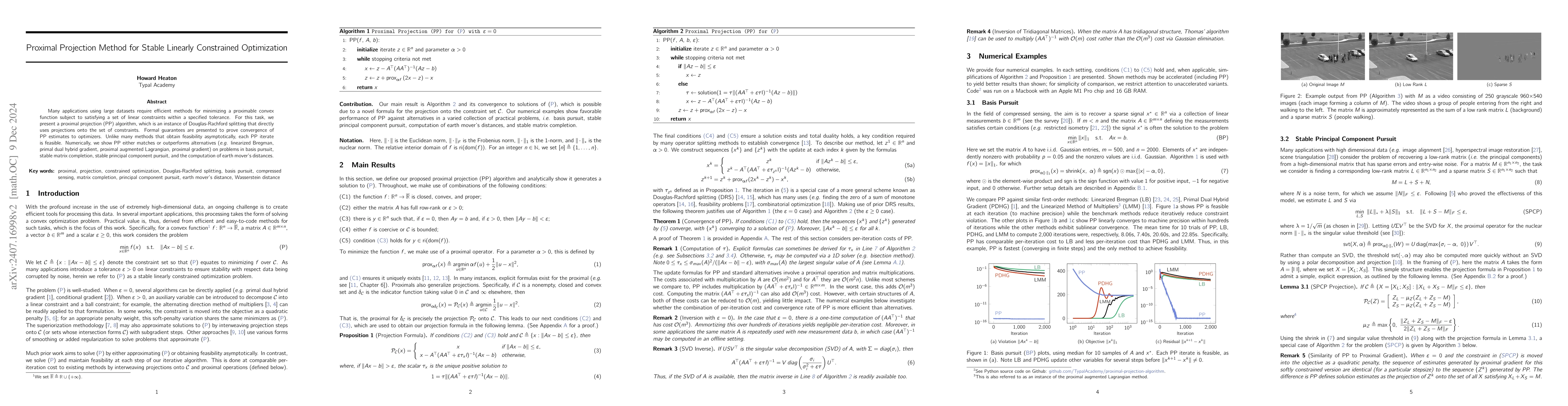 Thumbnail for Proximal Projection Method for Stable Linearly Constrained Optimization
