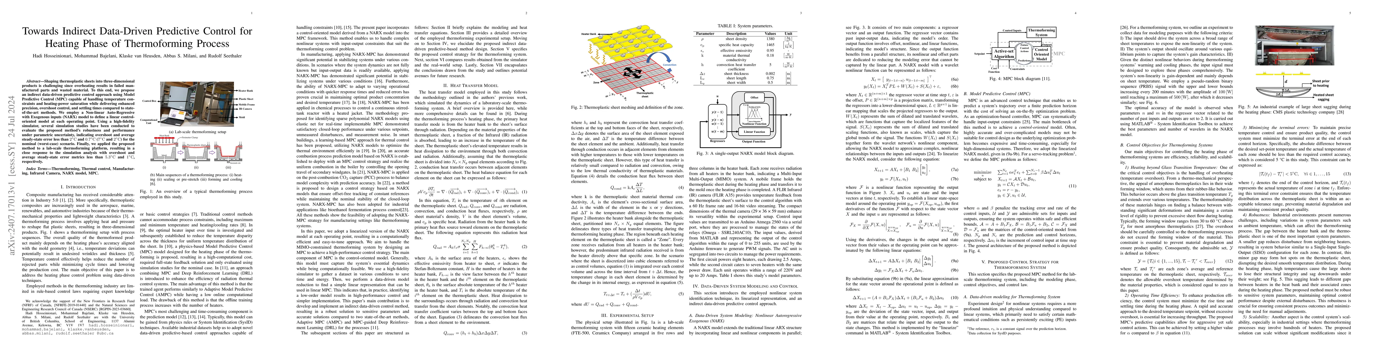 Thumbnail for Towards Indirect Data-Driven Predictive Control for Heating Phase of
  Thermoforming Process