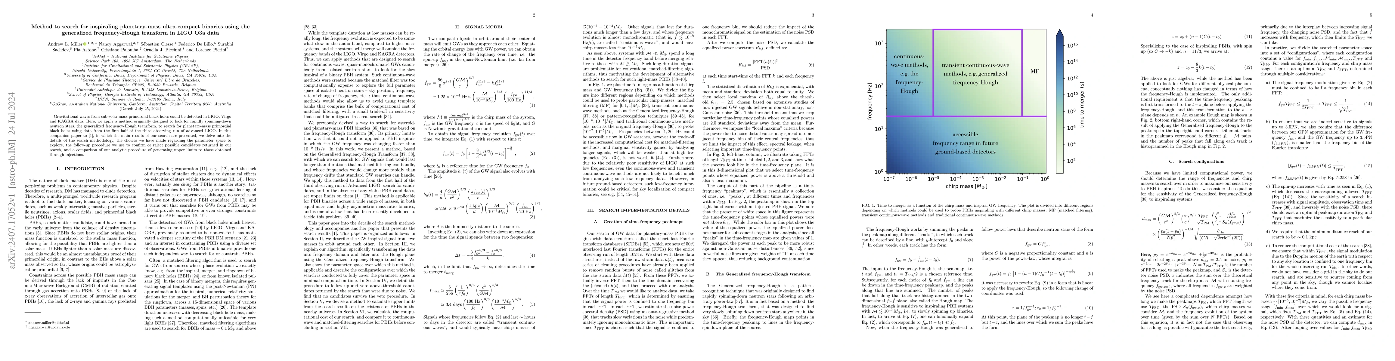 Thumbnail for Method to search for inspiraling planetary-mass ultra-compact binaries
  using the generalized frequency-Hough transform in LIGO O3a data
