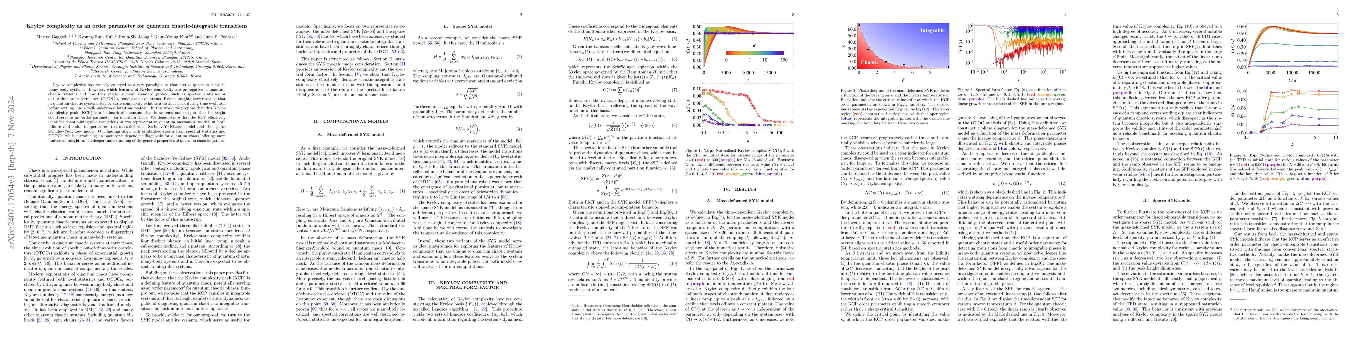 Thumbnail for Krylov complexity as an order parameter for quantum chaotic-integrable
  transitions