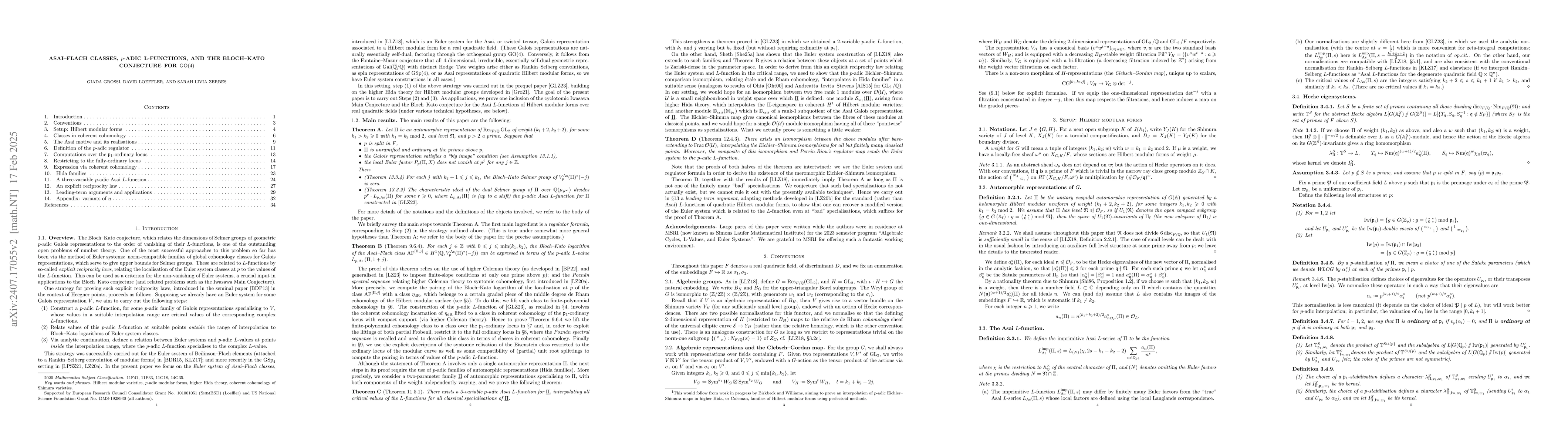 Thumbnail for On the Bloch-Kato conjecture and Iwasawa main conjecture for GO(4)