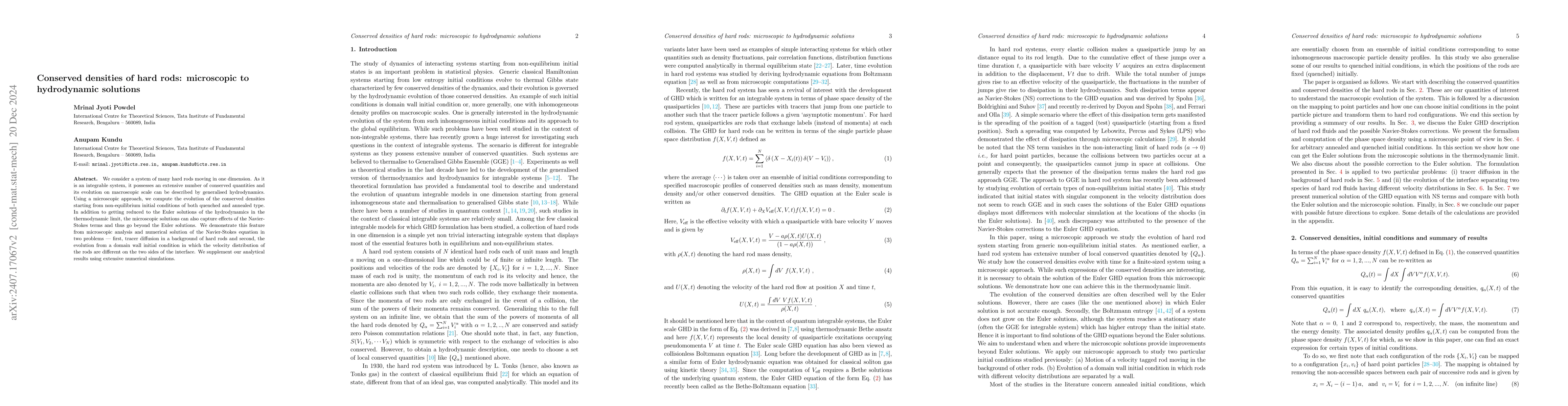 Thumbnail for Conserved densities of hard rods: microscopic to hydrodynamic solutions