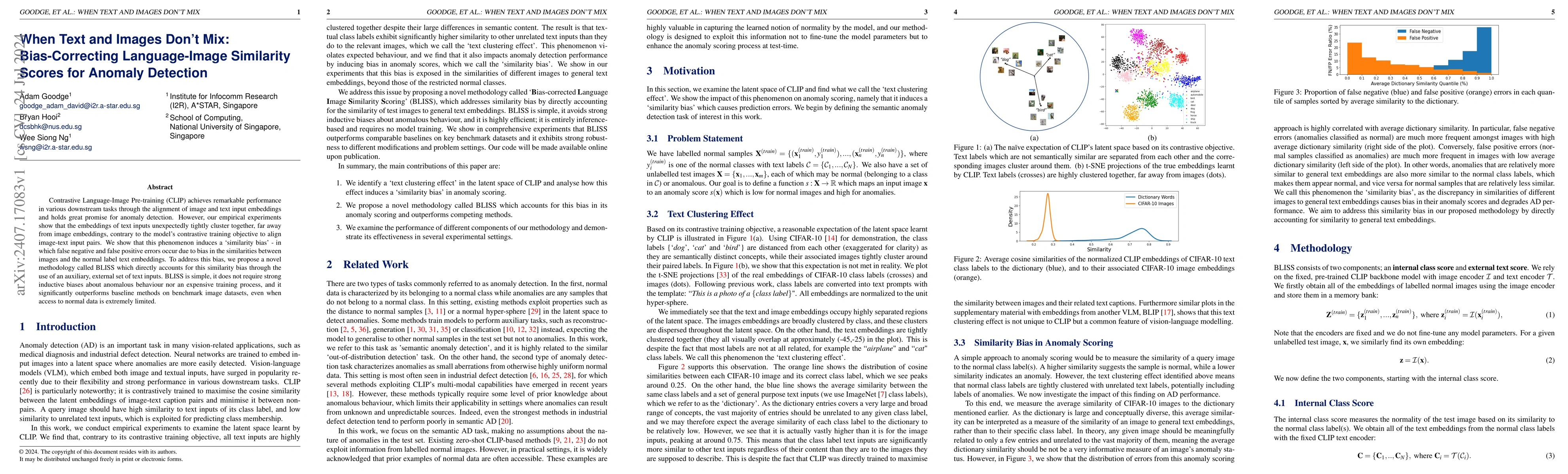 Thumbnail for When Text and Images Don't Mix: Bias-Correcting Language-Image
  Similarity Scores for Anomaly Detection