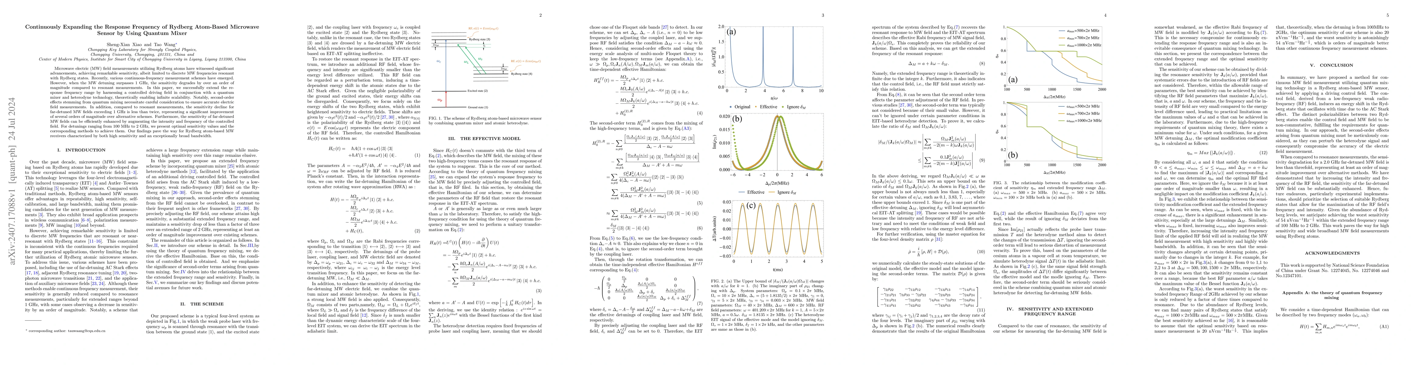 Thumbnail for Continuously Expanding the Response Frequency of Rydberg Atom-Based
  Microwave Sensor by Using Quantum Mixer