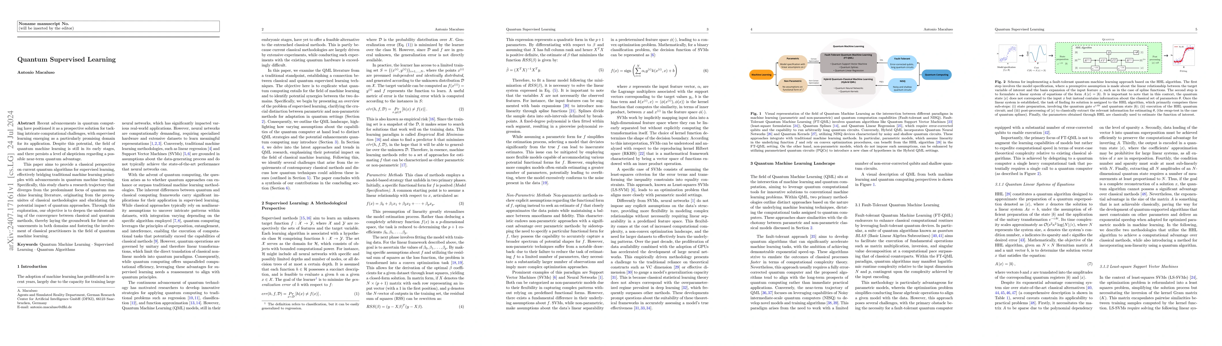 Thumbnail for Quantum Supervised Learning