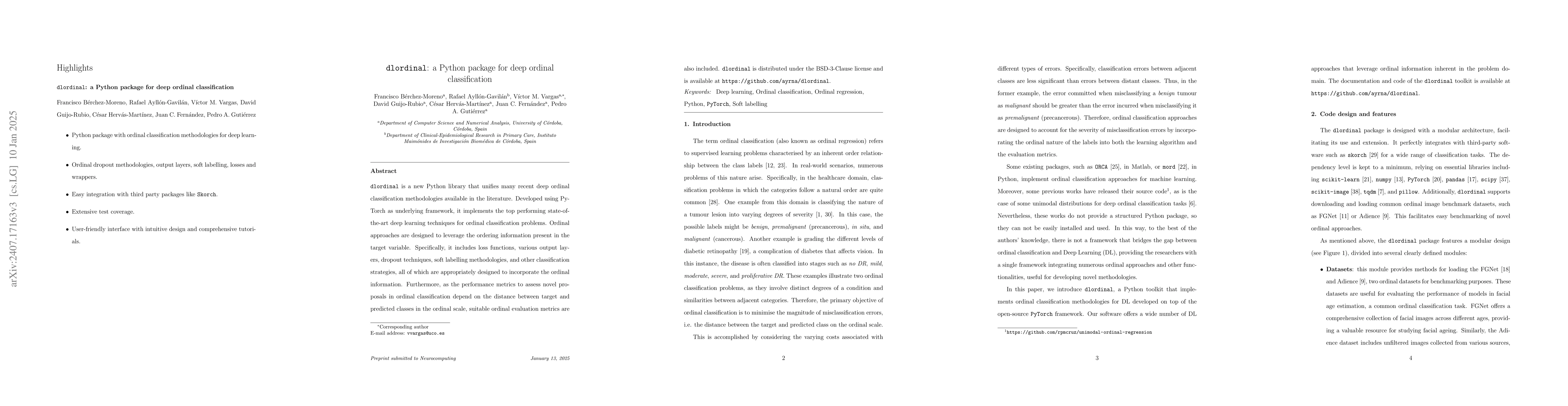 Thumbnail for dlordinal: a Python package for deep ordinal classification