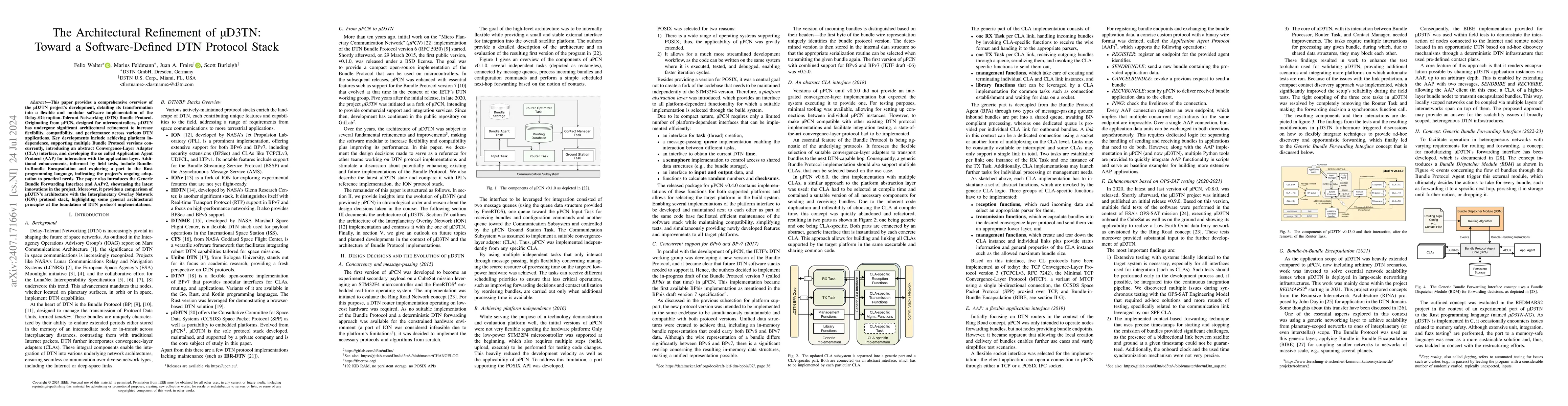 Thumbnail for The Architectural Refinement of μD3TN: Toward a Software-Defined DTN
  Protocol Stack
