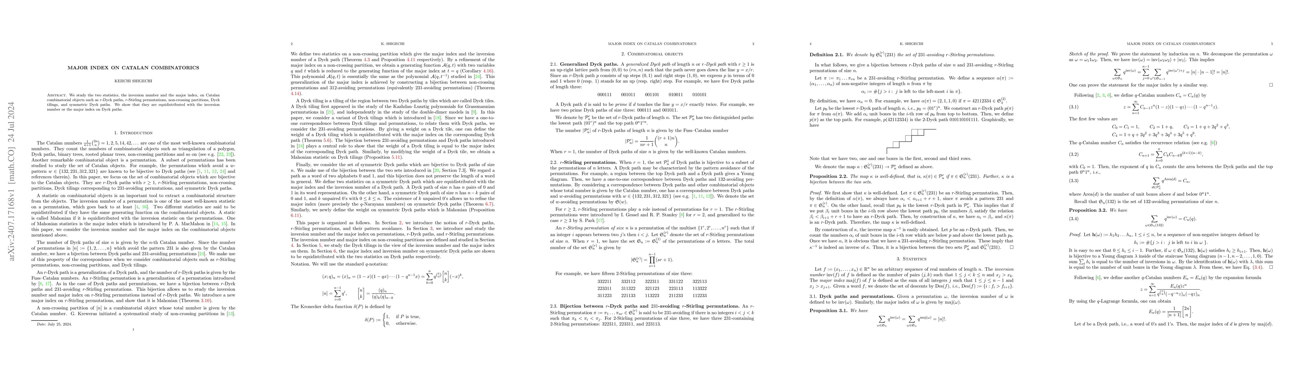 Thumbnail for Major Index on Catalan Combinatorics