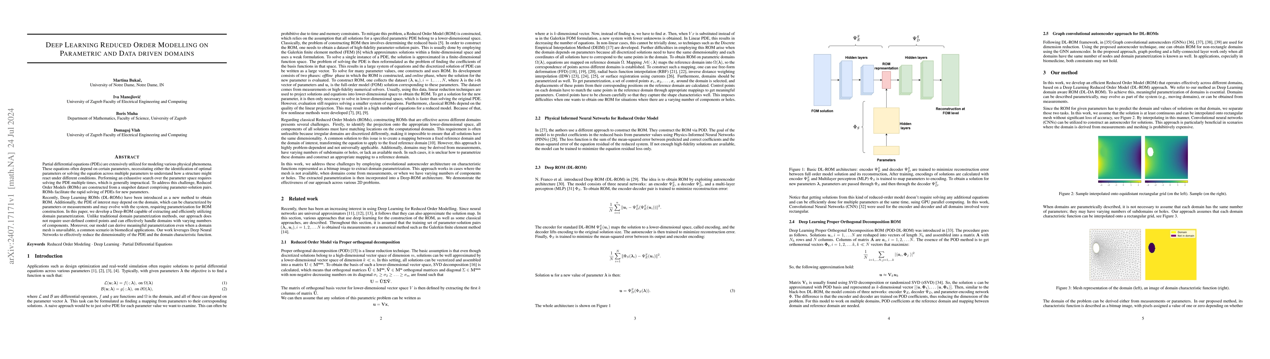 Thumbnail for Deep Learning Reduced Order Modelling on Parametric and Data driven
  domains