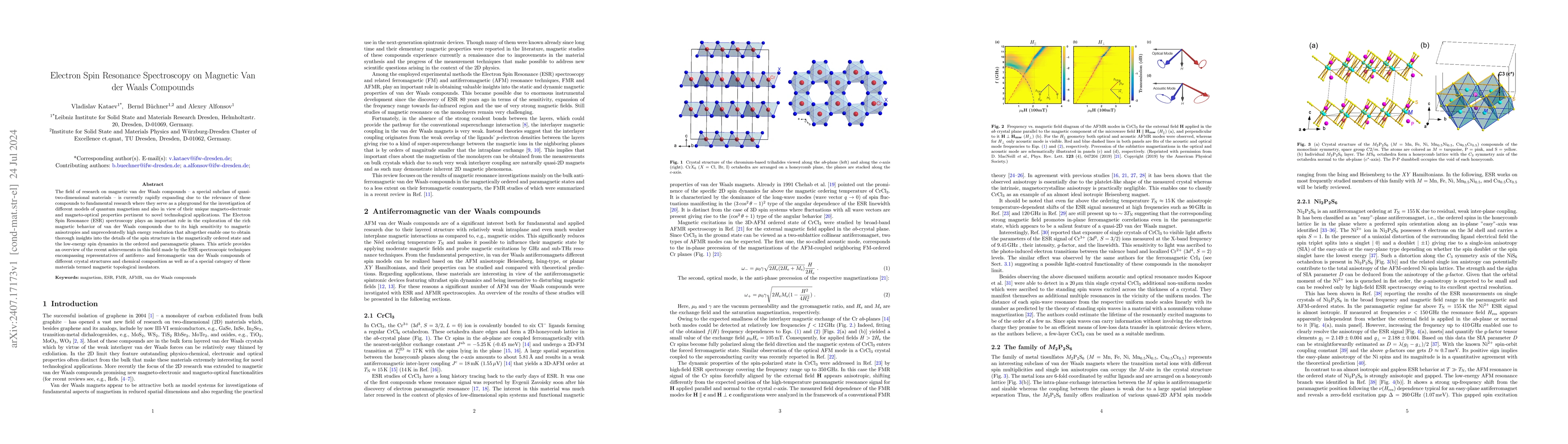 Thumbnail for Electron Spin Resonance Spectroscopy on Magnetic Van der Waals Compounds