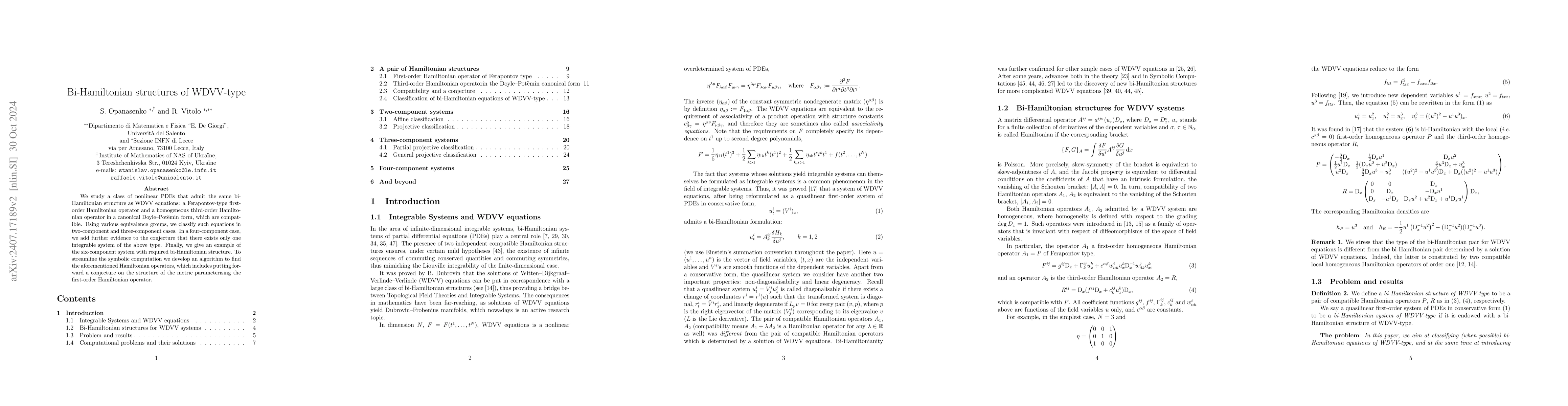 Thumbnail for Bi-Hamiltonian structures of WDVV-type