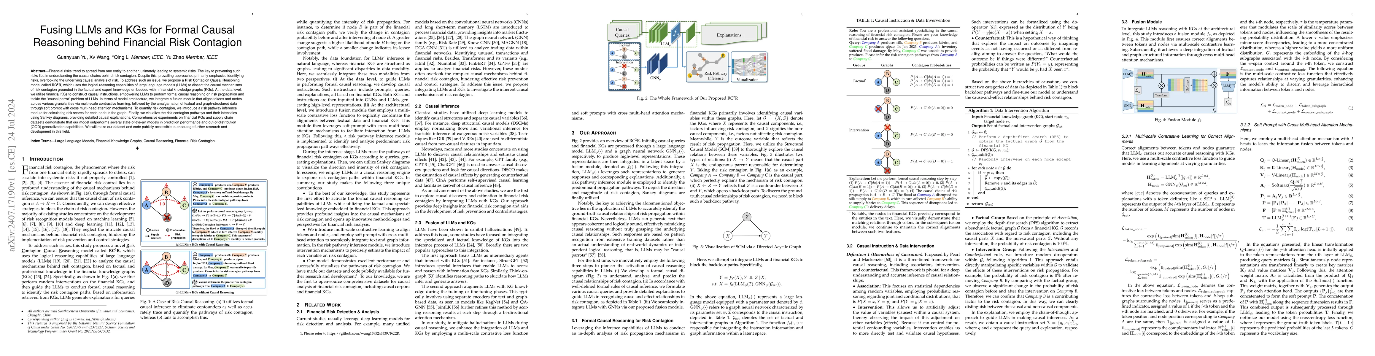 Thumbnail for Fusing LLMs and KGs for Formal Causal Reasoning behind Financial Risk
  Contagion