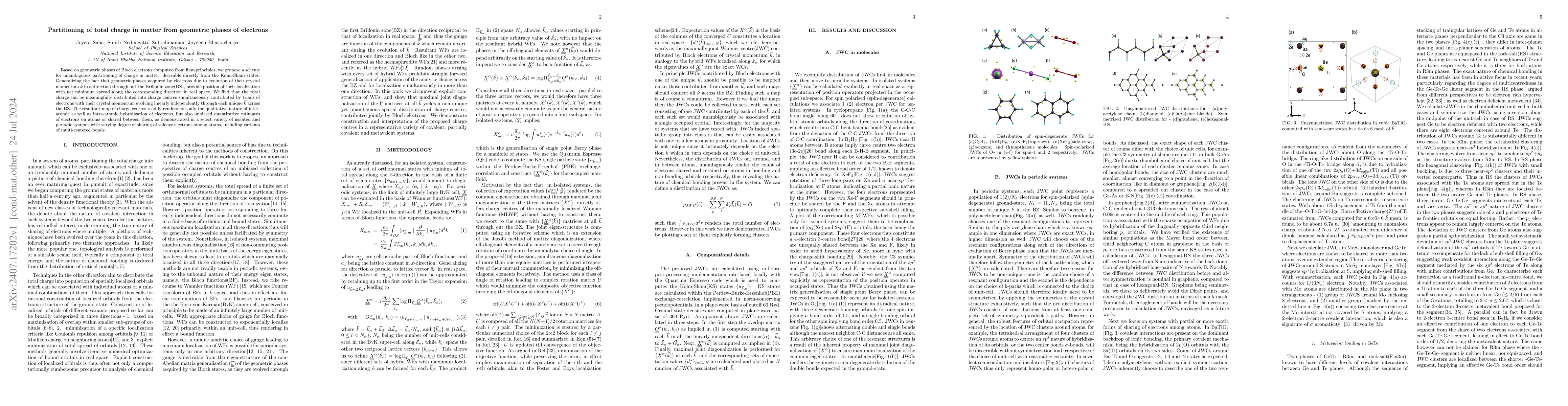Thumbnail for Partitioning of total charge in matter from geometric phases of
  electrons